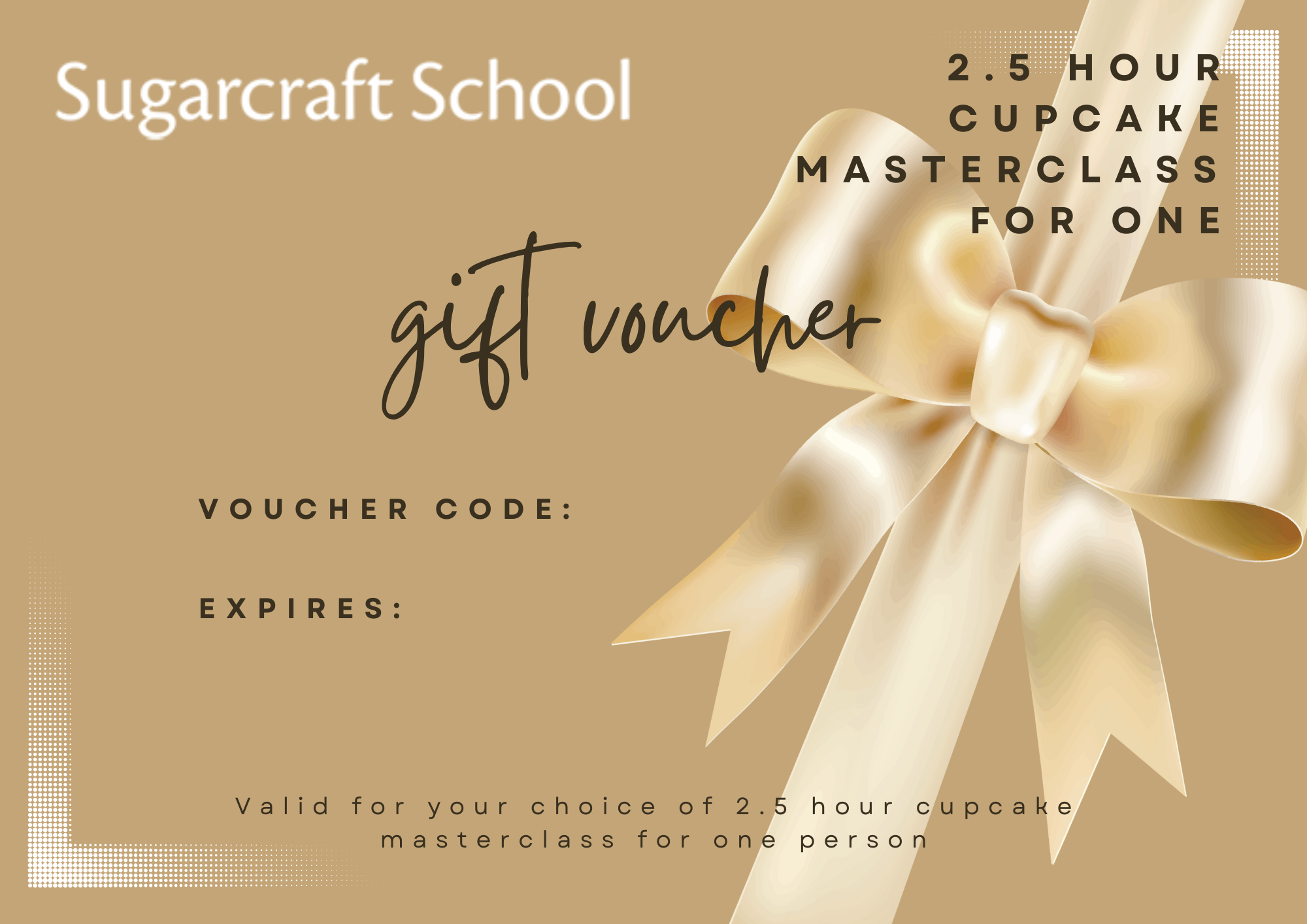 2.5 Hour Cupcake Masterclass for One Gift Voucher